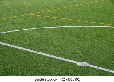 Central Part Of An Artificial Turf Soccer Court