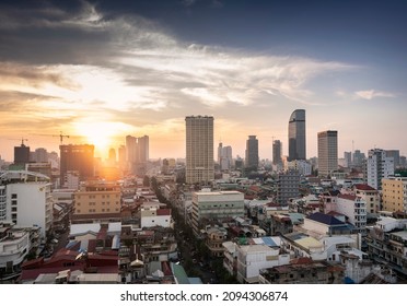 le centre de Phnom Penh ville gratte-ciel urbain moderne gratte-ciel au Cambodge