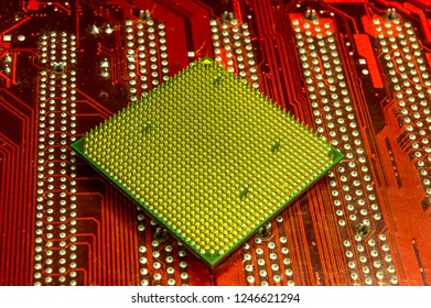 Central processing unit on the background of the board