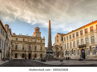 Central Square In Arles, France.