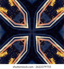 Centralized Starburst Kaleidoscope of Urban Lights - Powered by Shutterstock - Get 15% off with code: PIKWIZARD15