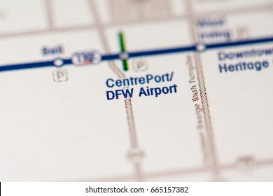 Centre Port / DFW Airport Station. Dallas Metro map.