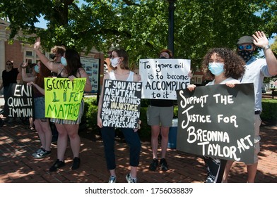 Centreville, MD/USA - June 13, 2020: People In Small Town America Demonstrate For Justice And Black Lives Matter Cause