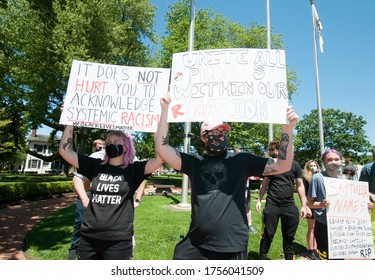 Centreville, MD/USA - June 13, 2020: Small Town America Joins The Black Lives Matter Cause As People Demonstrate In Centreville, Maryland.