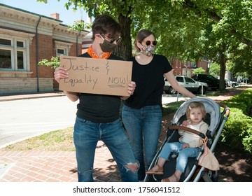 Centreville, MD/USA - June 13, 2020: Small Town America Joins The Black Lives Matter Cause As People Demonstrate In Centreville, Maryland.