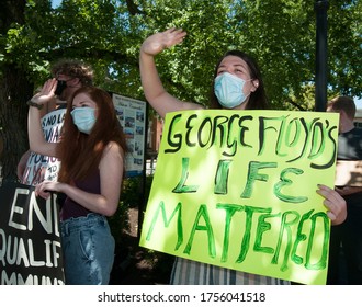 Centreville, MD/USA - June 13, 2020: Small Town America Joins The Black Lives Matter Cause As People Demonstrate In Centreville, Maryland.