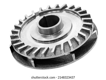 a centrifugal pump impeller on white