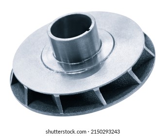 a centrifugal pump impeller on white
