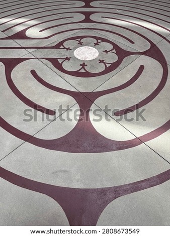 A centuries-old labrinth pattern decorates this outdoor courtyard in uptown Charlotte. NC 2026