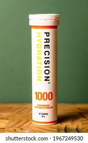 Centurion, Gauteng, South Africa - May 3 2021:  Precision Hydration 1000 Effervescent Electrolyte Tablets.  Dissolves In Water And Can Be Used By Sportsmen And Physical Labourers.