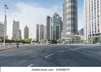 The Century Avenue Of Street Scene In Shanghai Lujiazui,China.