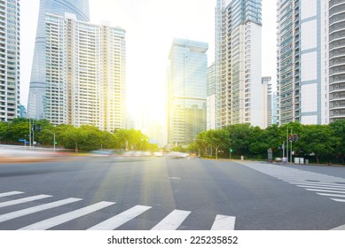 The Century Avenue Of Street Scene In Shanghai Lujiazui,China.