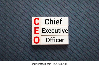 CEO Text Chief Executive Officer On Colorful Wooden Cubes