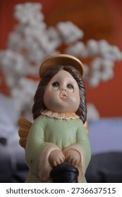 Ceramic angel on a table