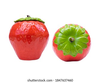 Ceramic Cookie Jar In The Shape Of A Big Strawberry. 