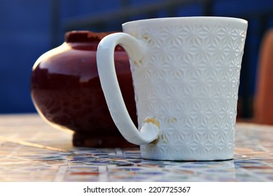Ceramic cup with Marrakech view - Shutterstock ID 2207725367