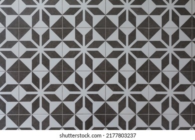 Ceramic decorative tile for kitchen or bathroom. Abstract marble texture background with geometric black and white traditional pattern. Easily add depth to your designs. - Shutterstock ID 2177803237