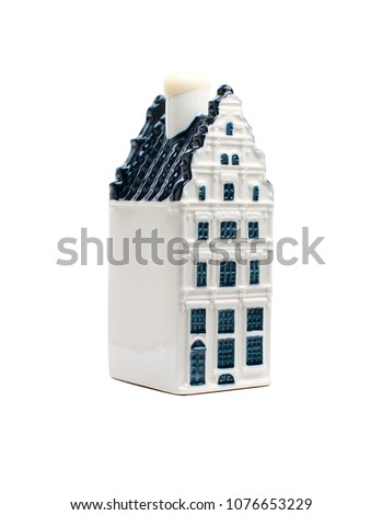 Ceramic, Delft blues traditional dutch house, from the netherlands