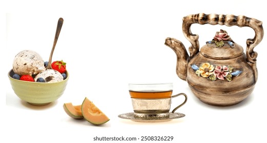 Ceramic Digital Wall tiles Kitchen set And Fruits Design Graphics Background Highlighter