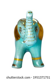 Ceramic Elephant Souvenir From Thailand Isolated On White