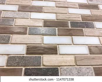 Ceramic Floor Tiles Or Granite And Marble Kitchen Backsplash In Gray, Dark, Brown And Red Colors