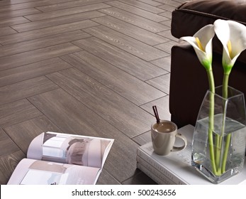 Ceramic floor wood style