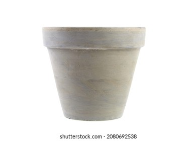 Ceramic Flower Pot Isolated On White Background