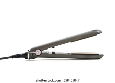 Ceramic Hair Straightener On White Background