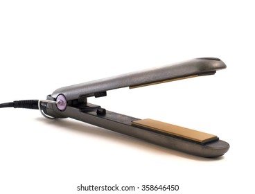 Ceramic Hair Straightener On White Background