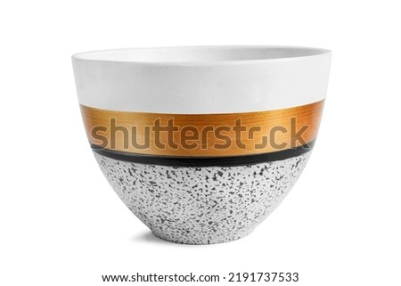 Ceramic handcraft bowl isolated on white background