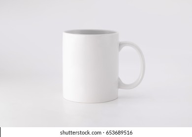 Ceramic mug on white background. Blank drink cup for your design.