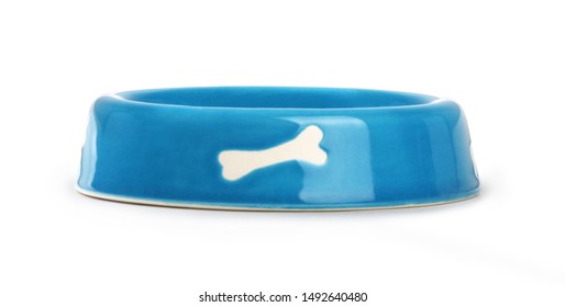 Ceramic Pet Bowl Isolated On The White Background