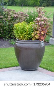 Ceramic Planter On Summer Patio