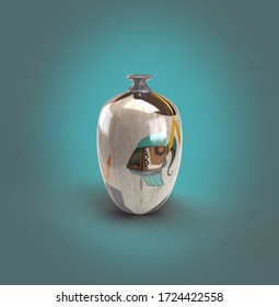 It Is A Ceramic Pot Which Is Made By Adobe Dimension