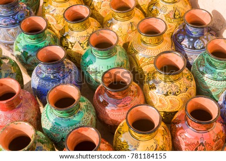 Ceramic pots at Safi, Morocco 商業照片 © 