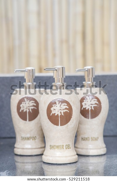 Ceramic Pump Dispensers Shower Gel Hand Stock Photo Edit Now