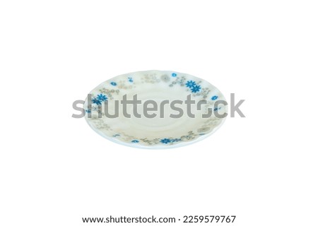 ceramic saucer plate isolated on white background