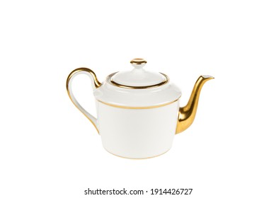 ceramic tea pot retro design isolated