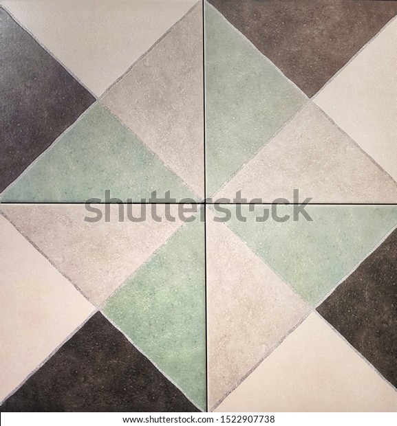Ceramic Tiles Geometric Pattern Texture Wall Stock Image