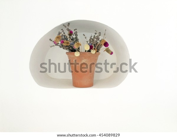 Ceramic Vase Flowers Wall Niche Stock Photo Edit Now 454089829