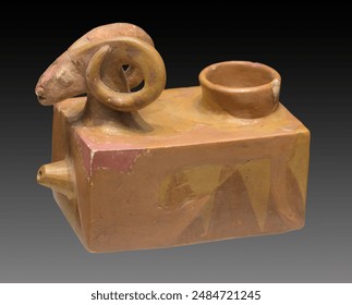 Ceramic vessel with a protom in the shape of a Ram. Dacia