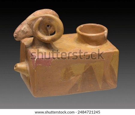 Ceramic vessel with a protom in the shape of a Ram. Dacia