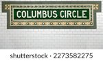 ceramic vintage sign new york city columbus circle subway