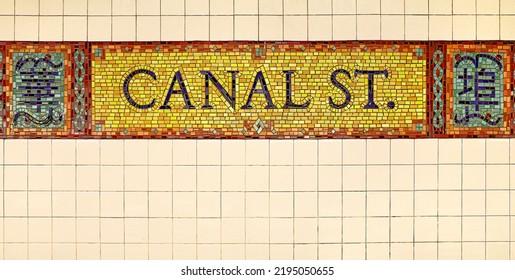 Ceramic Vintage Sign New York City Canal St Subway