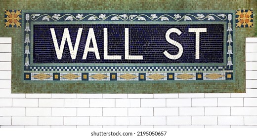 Ceramic Vintage Sign New York City Wall St Subway