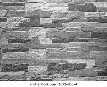 Ceramic Wall With Grey Stone Brick Texture