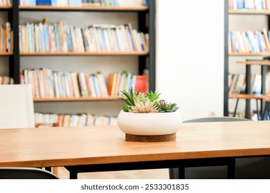 Ceramic white vase of flowers on wooden table in coffee, blurred bokeh lights cafe background, mock up for display of product. Background of cozy urban cafe interior design. - Powered by Shutterstock