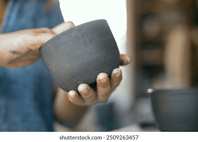 Ceramic workshop. The process of creating pottery. 