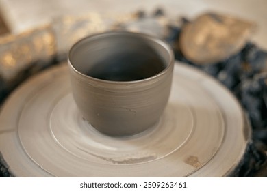 Ceramic workshop. The process of creating pottery. 