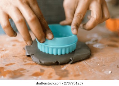 Ceramic workshop. The process of creating pottery. 